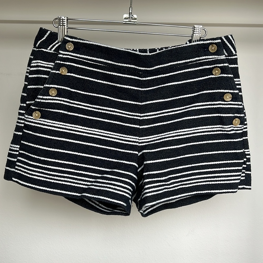 Navy Striped Boat Shorts
